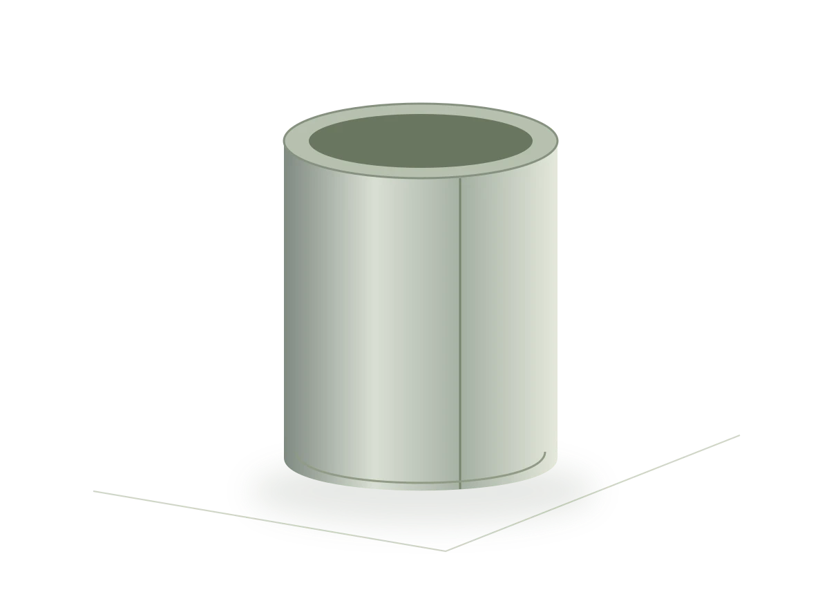 Schematic architectural stainless steel column illustration