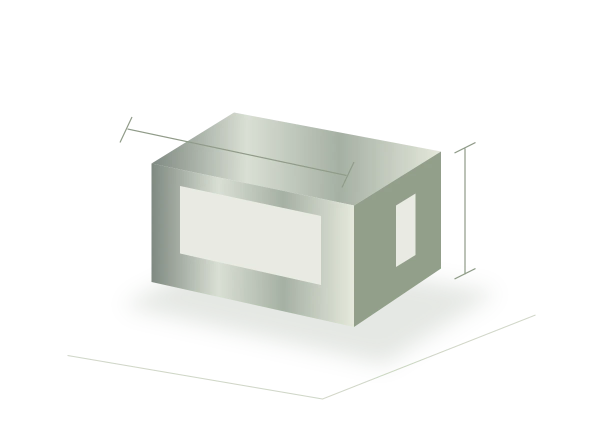 Schematic architectural stainless steel custom illustration